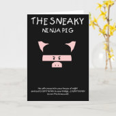 Hinterlistiges Ninja Schwein Karte (Gelbe Blume)