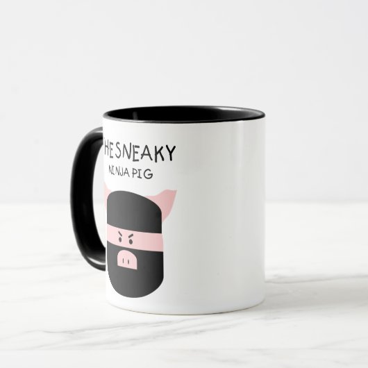 Hinterlistiges Ninja Schwein Tasse (Vorderseite Links)