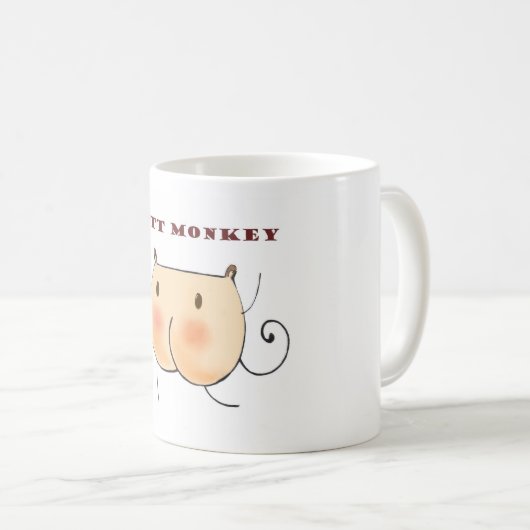 Hintern-Affe Kaffeetasse (VorderseiteRechts)