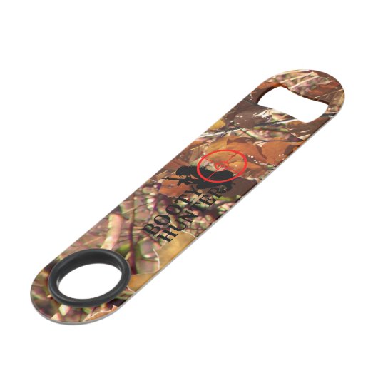 Hintern-Jäger auf Fall-Camouflage Speedflaschenöffner (Vorderseite Schrägansicht)