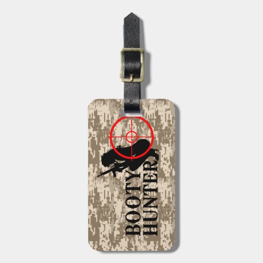 Hintern-Jäger auf Wüsten-Camouflage Gepäckanhänger (Vorderseite vertikal)