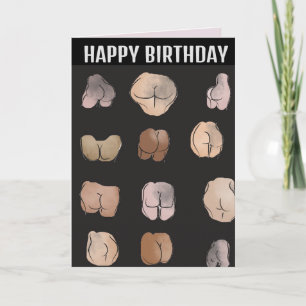 HINTERN MAN FUNNY BIRTHDAY Grußkarte Karte
