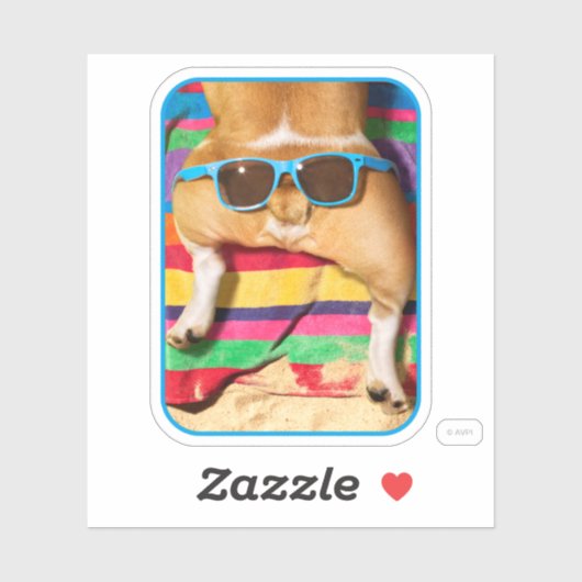 Hintern mit Sonnenbrille Aufkleber (Blatt)