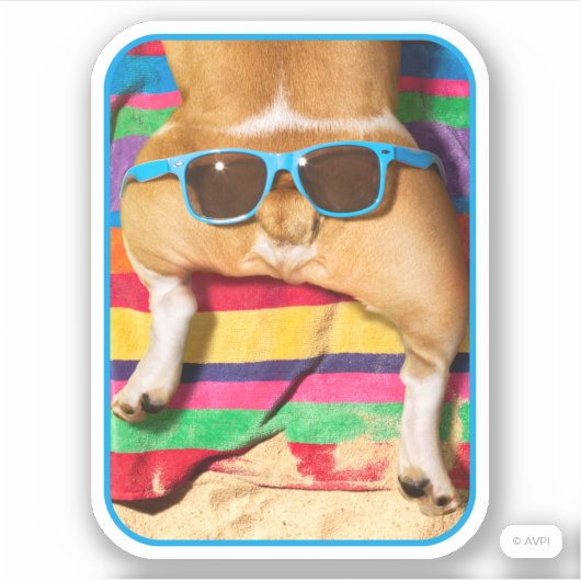 Hintern mit Sonnenbrille Aufkleber (Vorderseite)