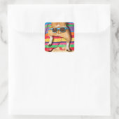 Hintern mit Sonnenbrille Quadratischer Aufkleber (Tasche)