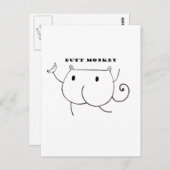 Hintern Monkey Black und White Postkarte (Vorne/Hinten)