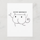 Hintern Monkey Black und White Postkarte (Vorderseite)
