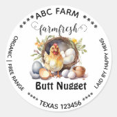 Hintern Nuggets Eierkarton Runder Aufkleber (Vorderseite)