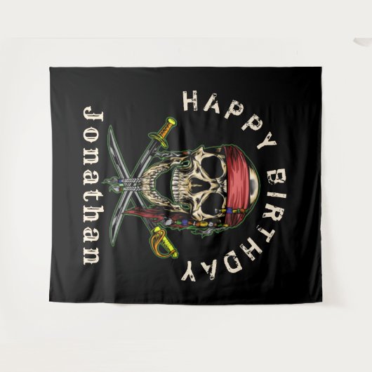 Hintern Pirate Skull Ghost Background Wandteppich (Vorderseite (Horizontal))