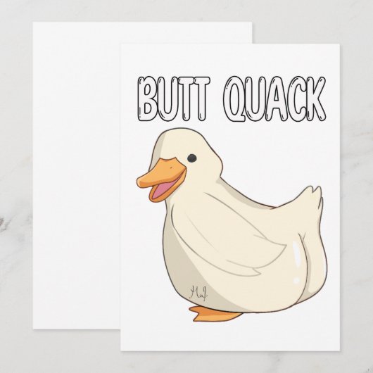 Hintern Quack Einladung (Vorne/Hinten)