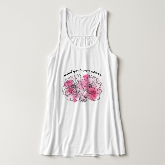 Hintern (rosa Blume) Tank Top (Design Vorderseite)