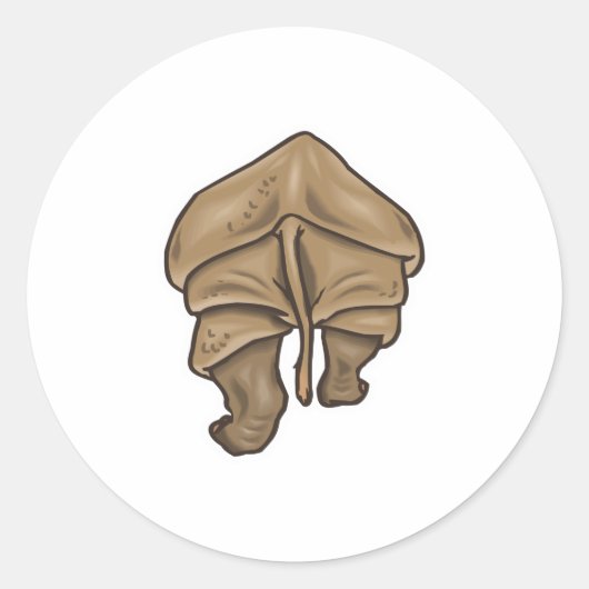 Hintern Runder Aufkleber (Vorderseite)