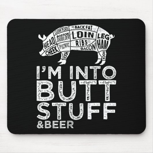 Hintern Stuff and Bierschweine Schneiden Griller G Mousepad (Vorne)