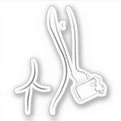 Hintern und Bier ab 24 Uhr Aufkleber (Vorderseite)