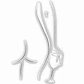 Hintern und Wein ab 24 Uhr Aufkleber (Vorderseite)