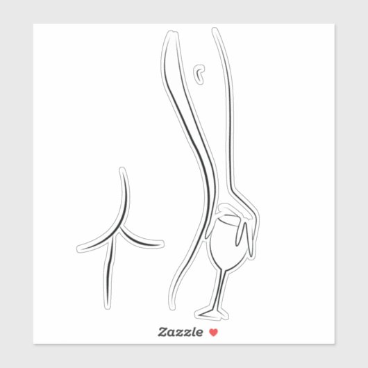 Hintern und Wein ab 24 Uhr Aufkleber (Blatt)