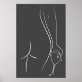 Hintern- und Weinposter (Matte) Poster (Vorne)