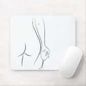 Hintern- und Weinuhr - B&W Mousepad (Mit Mouse)