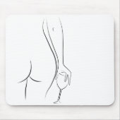 Hintern- und Weinuhr - B&W Mousepad (Vorne)
