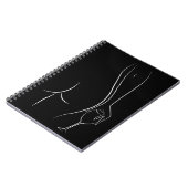 Hintern- und Weinuhr - B&W Notizblock (Linke Seite)