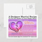 Hintern Valentinstag Martini Rezept Postkarte (Vorne/Hinten)