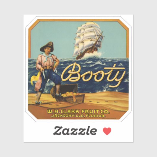 Hintern | Vintages Zitruszeichen Aufkleber (Blatt)