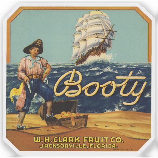 Hintern | Vintages Zitruszeichen Aufkleber (Vorderseite)