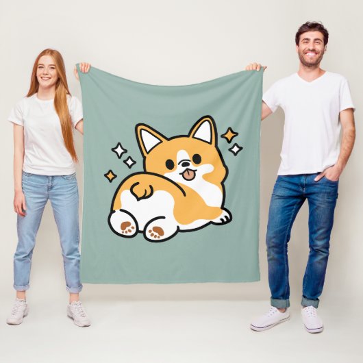Hintern zuerst, Let's Nickerchen - Niedlicher Corg Fleecedecke (Beispiel)
