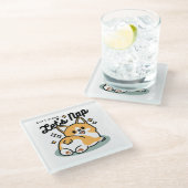 Hintern zuerst, Let's Nickerchen - Niedlicher Corg Glasuntersetzer (Schrägansicht)