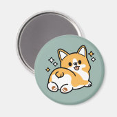 Hintern zuerst, Let's Nickerchen - Niedlicher Corg Magnet (Vorderseite/Rückseite)