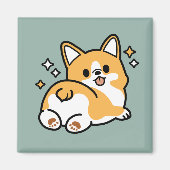 Hintern zuerst, Let's Nickerchen - Niedlicher Corg Magnet (Vorne)