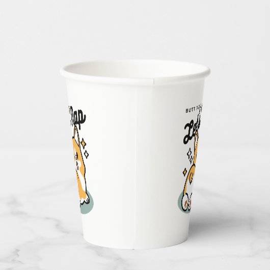 Hintern zuerst, Let's Nickerchen - Niedlicher Corg Pappbecher (Rechts)