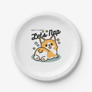 Hintern zuerst, Let's Nickerchen - Niedlicher Corg Pappteller