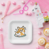 Hintern zuerst, Let's Nickerchen - Niedlicher Corg Pappteller (Party)