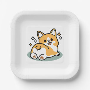 Hintern zuerst, Let's Nickerchen - Niedlicher Corg Pappteller