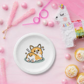 Hintern zuerst, Let's Nickerchen - Niedlicher Corg Pappteller (Party)
