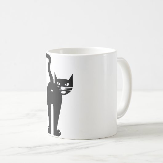 Hinternloch der schwarzen Katze Kaffeetasse (VorderseiteRechts)