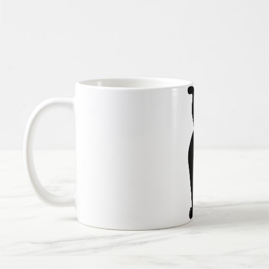 Hinternloch der schwarzen Katze Kaffeetasse (Links)