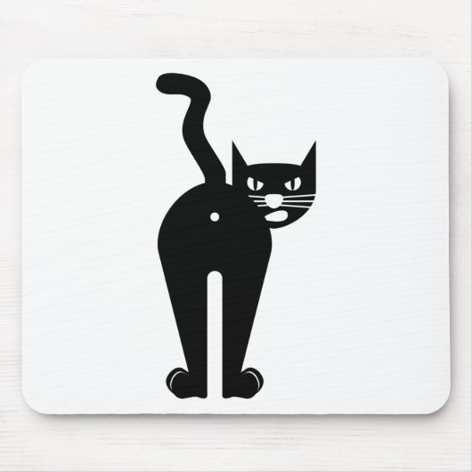 Hinternloch der schwarzen Katze Mousepad (Vorne)