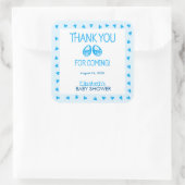 Hinterns Blue Boy Baby Showaufkleber Quadratischer Aufkleber (Tasche)