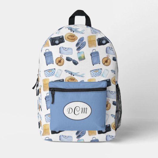 Hinterpack zum Thema Reisedesign Bedruckter Rucksack (Vorderseite)