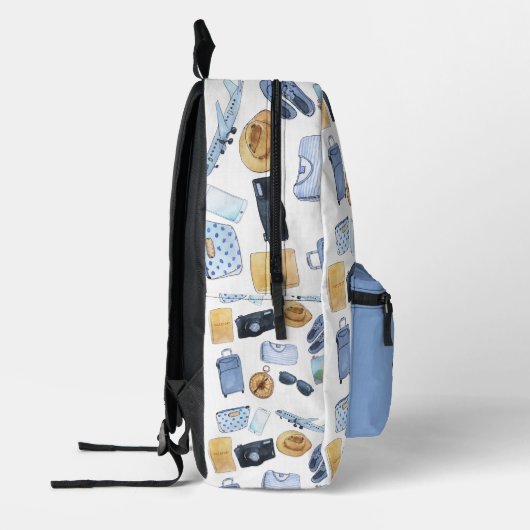 Hinterpack zum Thema Reisedesign Bedruckter Rucksack (Links)