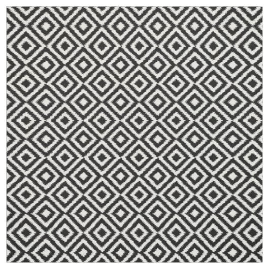 Hinterro Schwarz-weißes Ikat-Diamantquadratmuster Stoff (Muster)
