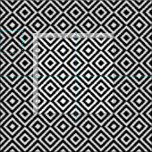 Hinterro Schwarz-weißes Ikat-Diamantquadratmuster Stoff (Kachel)