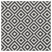 Hinterro Schwarz-weißes Ikat-Diamantquadratmuster Stoff (Nahaufnahme)