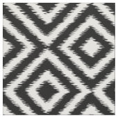 Hinterro Schwarz-weißes Ikat-Diamantquadratmuster Stoff (Nahaufnahme)