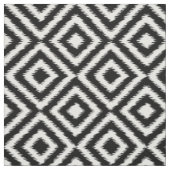 Hinterro Schwarz-weißes Ikat-Diamantquadratmuster Stoff (Muster)