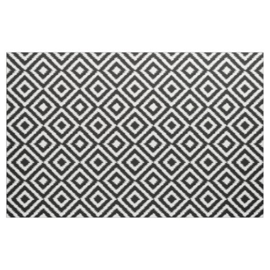 Hinterro Schwarz-weißes Ikat-Diamantquadratmuster Stoff (Fat Quarter (45,7 x 55,9 cm))