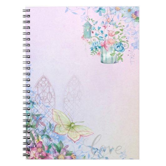 Hinterromantischer Schmetterling Notizblock (Vorderseite)