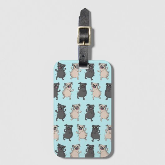 Hinterteil-Schüttel-ApparatMops-Welpen-Fehlschlag Gepäckanhänger (Vorderseite Vertikal)